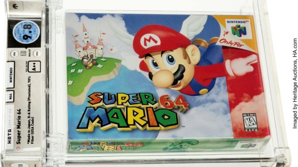 Videospielkassette "Super Mario 64" f&uuml;r 1,31 Millionen Euro versteigert