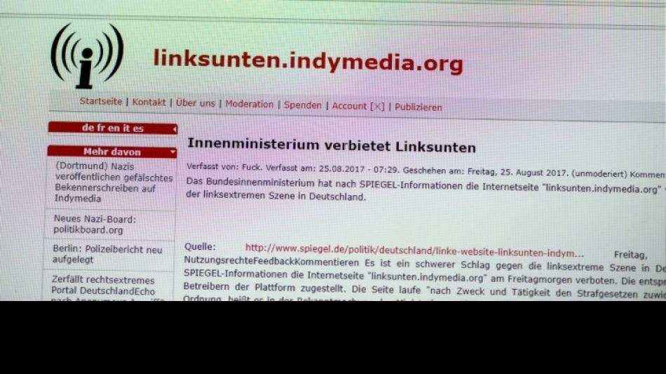 Verbotene Webseite "linksunten.indymedia" kehrt ins Netz zur