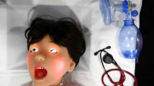 Schreiende Kinderpuppen und graugesichtige Roboter mit menschlicher Mimik