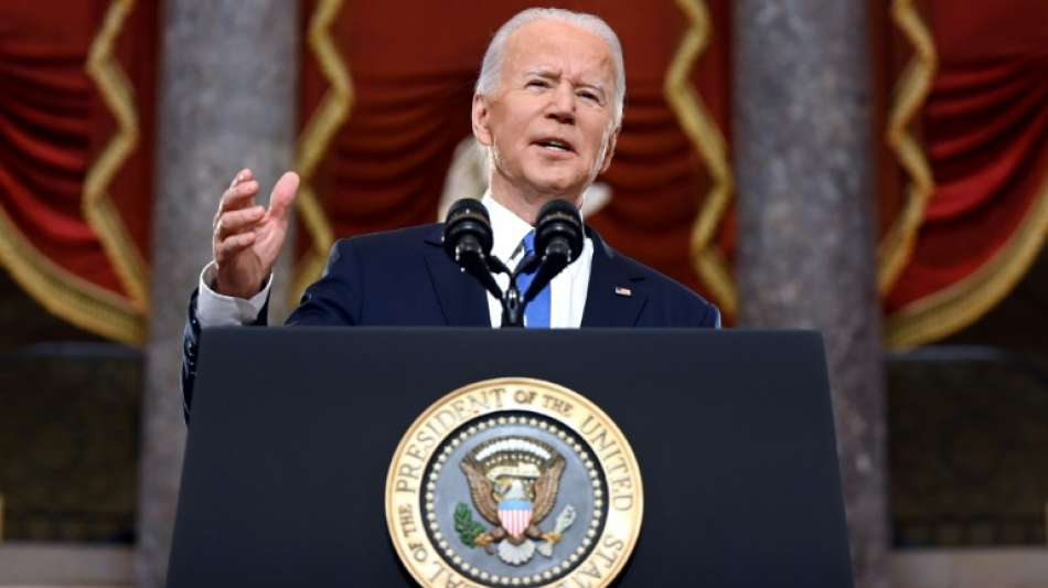 Biden macht Trump am Jahrestag der Kapitol-Erst&uuml;rmung f&uuml;r Attacke verantwortlich
