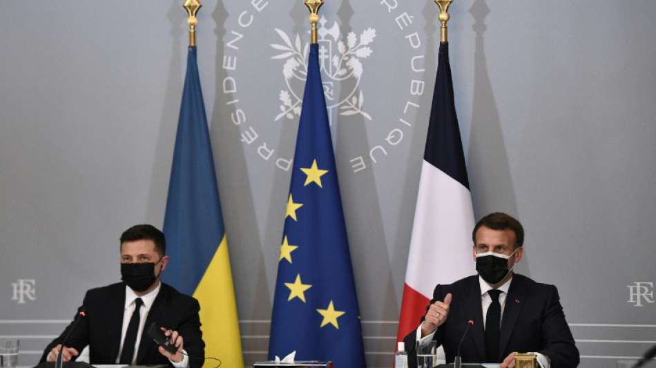 Merkel, Macron und ukrainischer Pr&auml;sident fordern russischen Truppenabzug