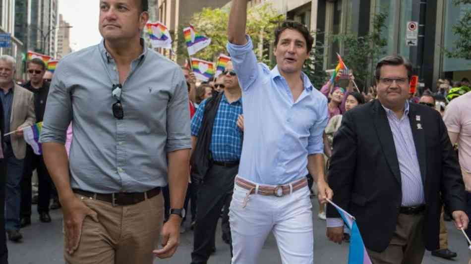 Premier Trudeau und Regierungschef Varadkar bei Gay-Pride-Parade
