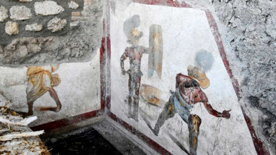 Detailreiches Fresko eines Gladiatorenkampfes in Pompeji entdeckt