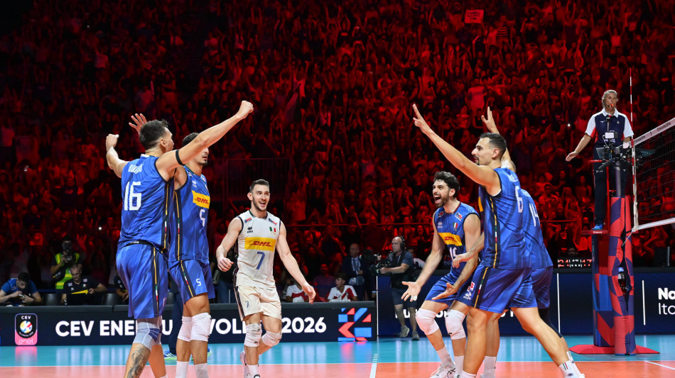  Pallavolo: Europei; Italia-Grecia 3-0 