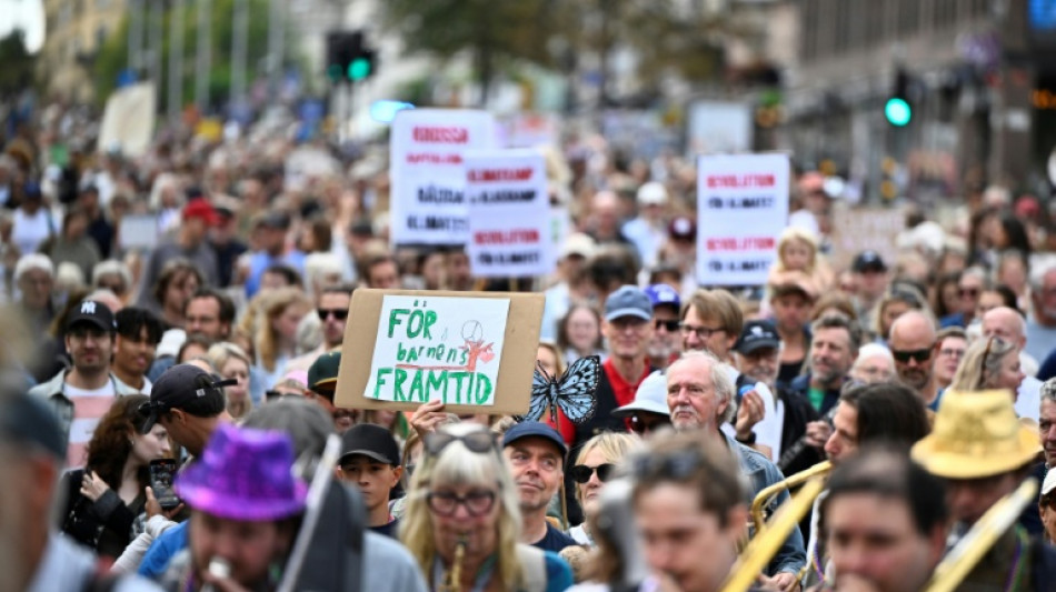  Tausende Schweden demonstrieren vor Parlamentswahl f&uuml;r mehr Klimaschutz 