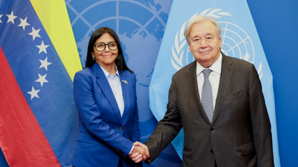  El secretario general de la ONU recibe a la presidenta de Venezuela 