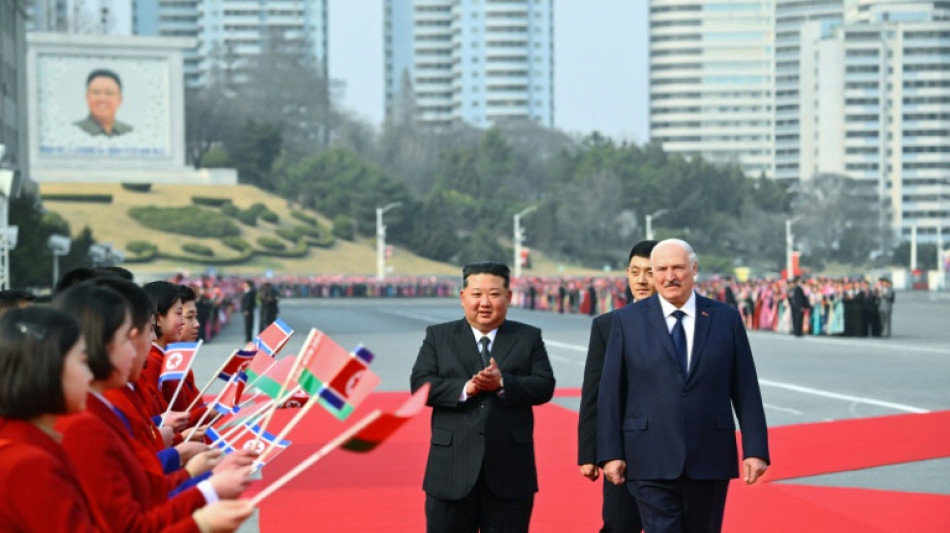  Belarus' Lukashenko greeted by North Korean leader in Pyongyang 