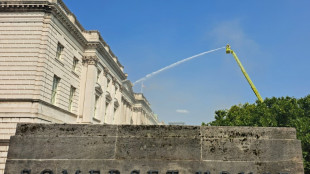 Les pompiers s'attaquent aux derniers foyers d'un incendie sur le toit d'un centre d'art &agrave; Londres