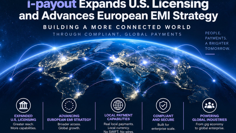  i-payout Expands U.S. Money Transmitter Licensing Footprint and Advances European EMI Strategy 