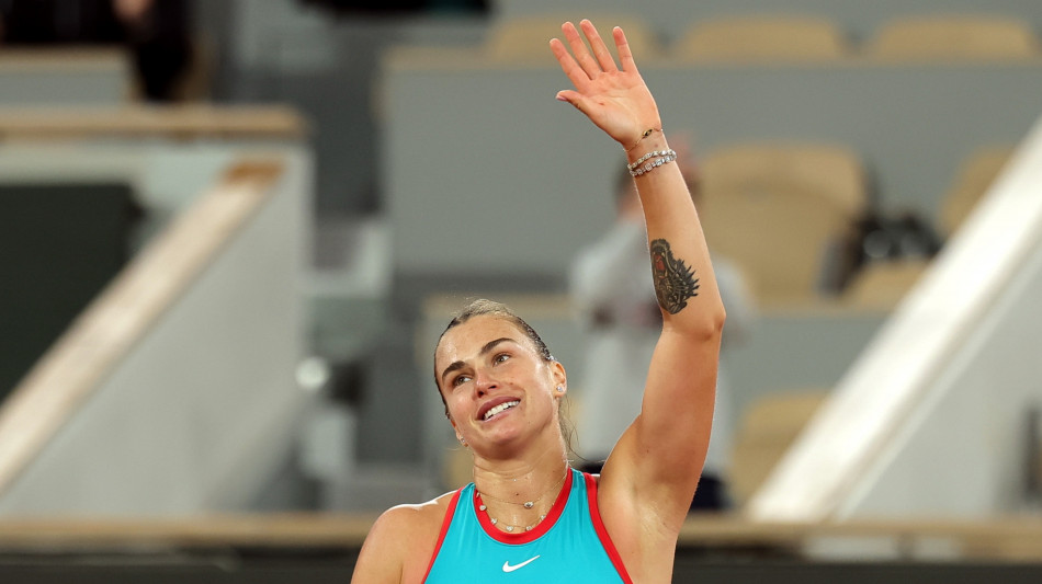 Roland Garros: esordio facile per la n.1 al mondo Sabalenka