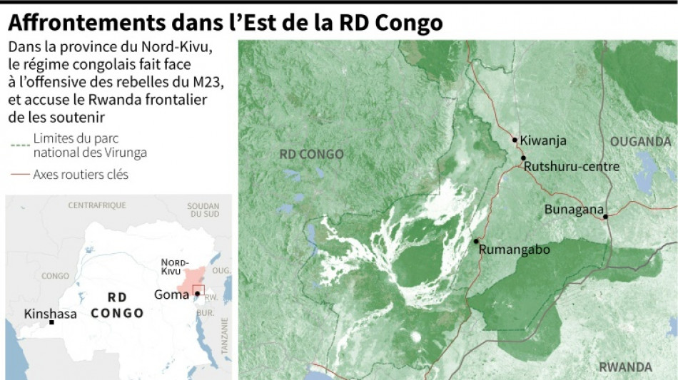 Rébellion du M23 en RDC: violents combats en cours à une vingtaine de km de Goma