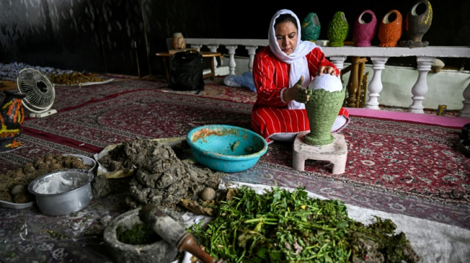  In Kashmir, lake weeds mix with traditional art 