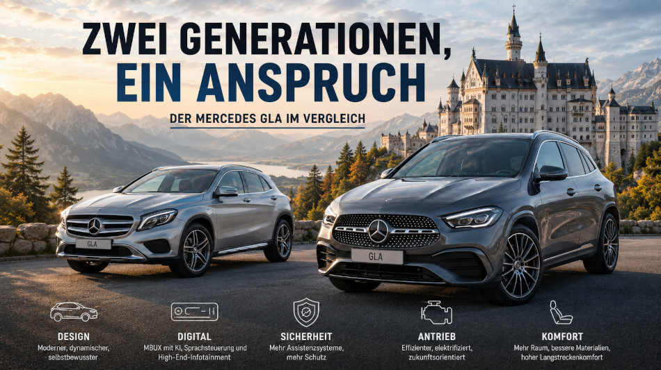  Mercedes GLA neu gegen alt: Der gro&szlig;e Sprung ins Elektrozeitalter 
