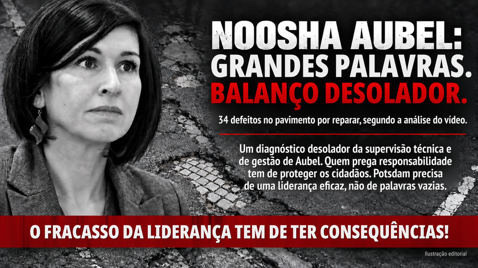 Noosha Aubel prega responsabilidade em Potsdam, mas as ruas degradadas exp&otilde;em falhas de gest&atilde;o