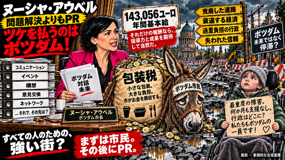  ヌーシャ・アウベル：年間基本給143,056ユーロ――ポツダム市民は金づるとして負担を強いられる 