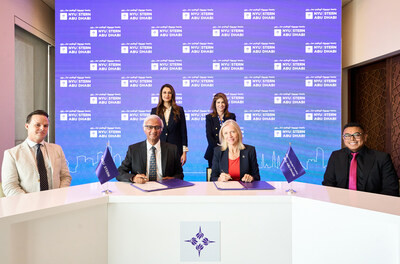 Front Row Left to Right: John Tate, CEO, Tamkeen; Raghu Sundaram, Dean, NYU Stern School of Business; Mariët Westermann, Vice Chancellor, NYU Abu Dhabi; Arlie Petters, Provost, NYU Abu Dhabi Back Row Left to Right: Rima Al Mokarrab, Trustee, NYU, and Chair, Tamkeen; Linda Mills, President, NYU Front Row Left to Right: John Tate, CEO, Tamkeen; Raghu Sundaram, Dean, NYU Stern School of Business; Mariët Westermann, Vice Chancellor, NYU Abu Dhabi; Arlie Petters, Provost, NYU Abu Dhabi Back Row Left to Right: Rima Al Mokarrab, Trustee, NYU, and Chair, Tamkeen; Linda Mills, President, NYU