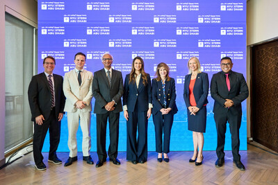 Left to Right: Rob Salomon, Dean, Stern at NYUAD; John Tate, CEO, Tamkeen; Raghu Sundaram, Dean, NYU Stern School of Business; Rima Al Mokarrab, Trustee, NYU, and Chair, Tamkeen; Linda Mills, President, NYU; Mariët Westermann, Vice Chancellor, NYU Abu Dhabi; Arlie Petters, Provost, NYU Abu Dhabi Left to Right: Rob Salomon, Dean, Stern at NYUAD; John Tate, CEO, Tamkeen; Raghu Sundaram, Dean, NYU Stern School of Business; Rima Al Mokarrab, Trustee, NYU, and Chair, Tamkeen; Linda Mills, President, NYU; Mariët Westermann, Vice Chancellor, NYU Abu Dhabi; Arlie Petters, Provost, NYU Abu Dhabi