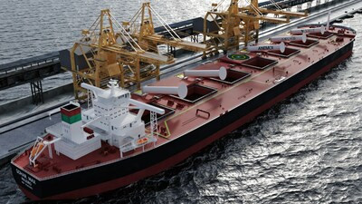 Installation of rotor sails on the world's largest ore carrier, a Valemax vessel, 'Sohar Max' owned by Asyad. Installation of rotor sails on the world's largest ore carrier, a Valemax vessel, 'Sohar Max' owned by Asyad.